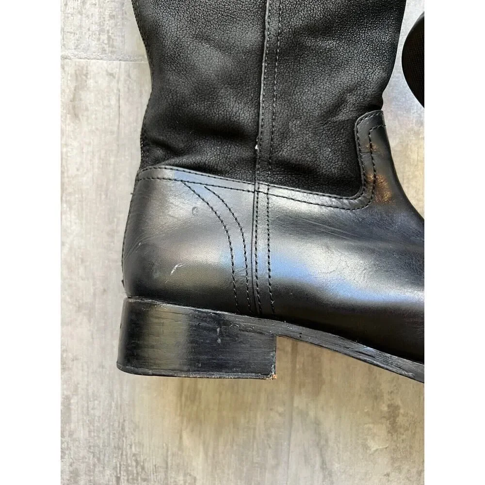 $525 TORY BURCH Black Simone Over The Knee Riding Equestrian Boots Leather 8 M
